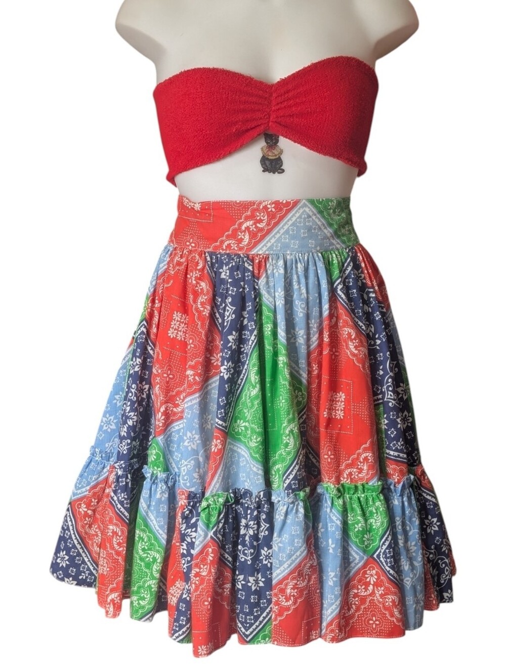 Vintage PATCHWORK Print ROCKMOUNT Ranch Wear Skirt
